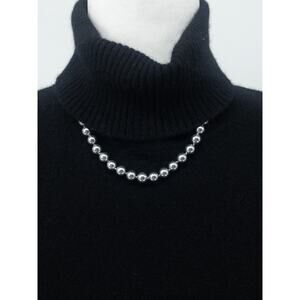 Napier Signed Steel Blue Beaded Necklace 17" Vintage Classic Jewelry